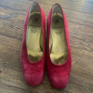 Vintage Bruno Magli suede square heels.